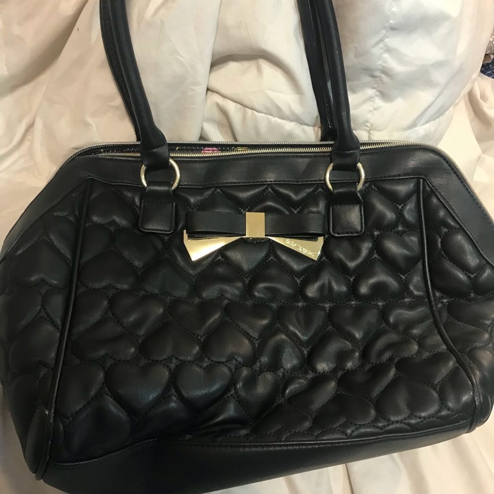Betsy Johnson Heart Quilted Purse with Bow